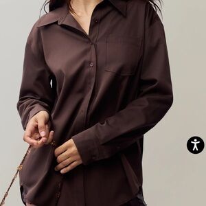 Guizio Oona Button Down in Chocolate NWT